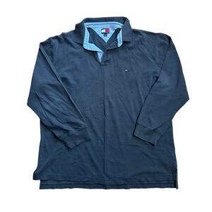 Tommy Hilfiger long-sleeved polo shirt Men’s XL Midnight Blue Classic Preppy